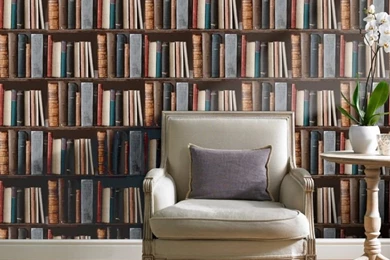 Grandeco Exclusive Biblioteque Library Books Pattern Bookshelf ...