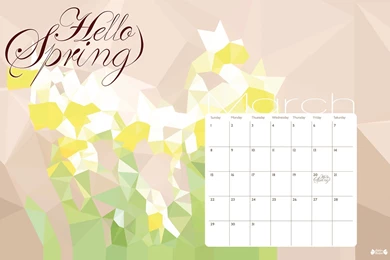March 2015 Calendar Printable – Hello Spring ! – Papier Bonbon
