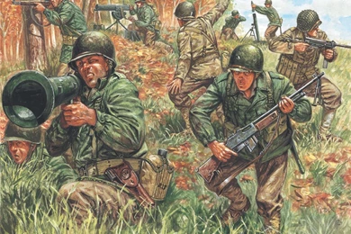 Wallpapers Soldiers Painting Art 2ND WW. American Infantry Army ...