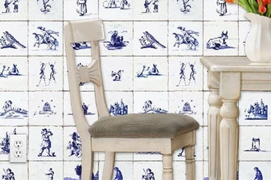 Delft Tile Wallpaper! Dutch Tile, Blue And White, Vintage Look ...