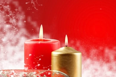 Two Christmas Candles HD Desktop Wallpapers : Widescreen : High ...