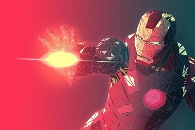 1366x768 Fractal Iron Man 3D Render Desktop PC And Mac Wallpapers