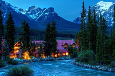 13 1366x768 Mountains And Cabin Desktop PC And Mac Wallpapers 1032 ...