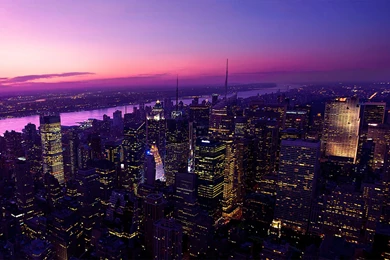 Sky View Of New York City Lights Desktop Wallpapers