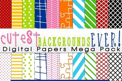 Cutest Backgrounds Ever: Digital Backgrounds Mega Pack