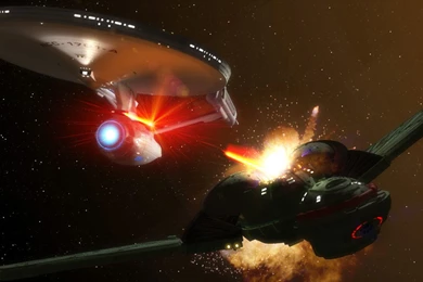 Enterprise Vs Klingon Space Battle Wallpapers