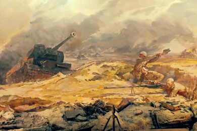 Soldiers, Tank, War, Painting, VietNam, Gun, Rifles, Injured