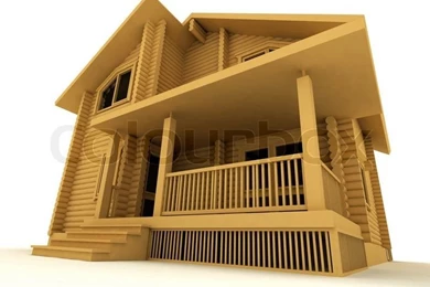 Wooden House On A White Backgrounds
