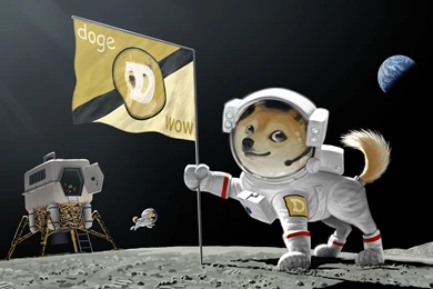 Doge Dog Astronaut Meme Moon Landing Earth Planet Flag Wallpapers ...