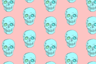 Pastel Pink And Blue Skulls iPhone Wallpapers   Skull Wallpapers