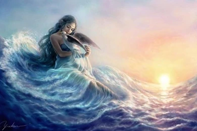 THE GIRL AND THE SEAGULL WALLPAPER   (