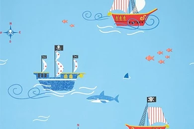 Pirates Life For Me Nautical Fabrics, Wallpapers & Homeware ...
