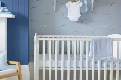 Child's Nursery With Seagull patterned Wallpapers