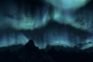 Northern Lights Over Mountain Peaks Wallpapers   Free Wide HD Wallpapers