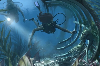 Scuba Diving With Skeleton Wallpapers   Fantasy Wallpapers
