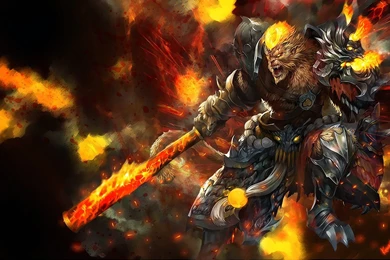 Fire League Of Legends Fantasy Art Armor Wukong Wallpapers ...