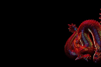 Dragon, 3D, Wireframe, Multiscreen Wallpapers HD