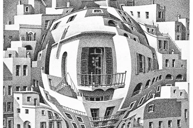 Balcony   Optical Illusion M C Escher Art Wallpapers Picture