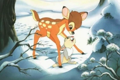 Bambi And Thumper On Ice   Wallpaper.