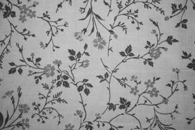 Gray On White Floral Print Fabric Texture Picture