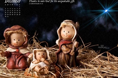 Dec 2012   Nativity Desktop Calendar  Free December Wallpapers