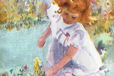 Sale $ Victorian Girls In Flower Garden 45 Feet Wallpapers Border ...
