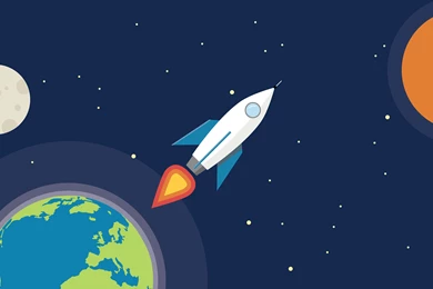 Earth Minimalistic Artwork Moon Outer Space Artwork Rocket Space ...