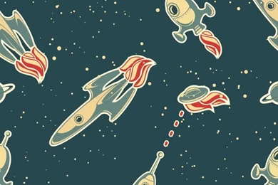 Mural Cartoon Rocket Ships Wall Mural 3D Wallpapers For Children in ...