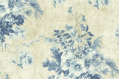 521 71202 Blue Rose Toile   Fairwinds Studios Wallpapers