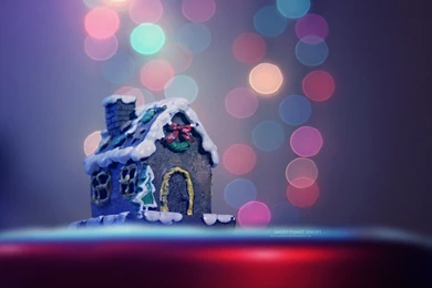 Christmas, House, Cakes, Bokeh, Christmas Lights Wallpapers HD