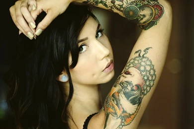 Girl Tattoos Wallpapers Girl Clock Tattoo Wide