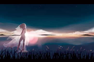 Barefoot Kagamine Rin Original Scenic See Through Sky Stars Taisos ...
