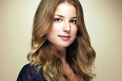 Emily VanCamp In A Dark Blue See Through Shirt Wallpapers