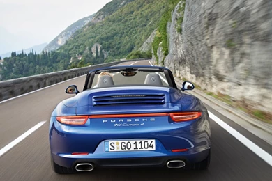 Blue Porsche 911 Carrera 4 Cabriolet Rear View   1600x1200 ...