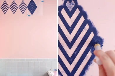 Create A Wallpapers Look With A Geometric Stencil   A Beautiful Mess
