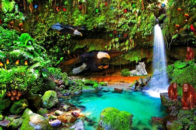 BEAUTIFUL WATERFALLS WALLPAPER   (