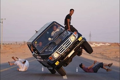 World Amazing Wallpapers: Bike & Car Stunt Wallpapers