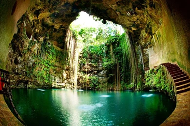Ik Kil Cenote Chichen Itza Mexico Wallpapers
