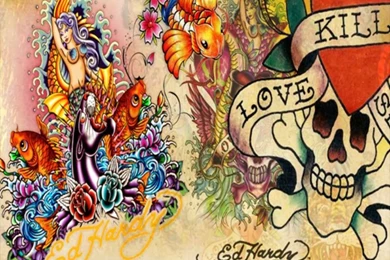 Wallpapers Ed Hardy Colorful Myspace 1024x768