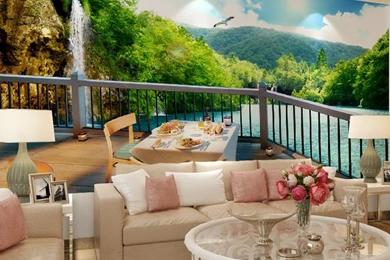 Custom Made Green Lake Photo 3d Wallpapers 3d Wall Murals For ...