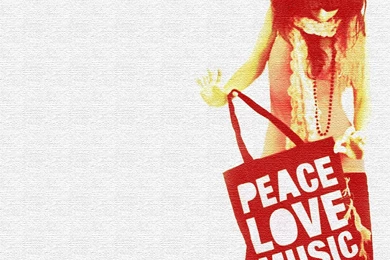 Peace Love Music Graphic Design Girl Wallpapers Wallpapers