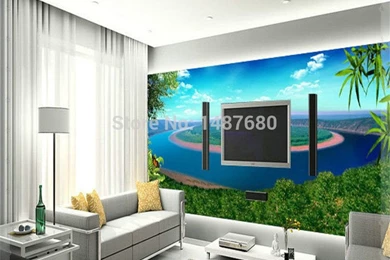 Custom Made Landscape Painting 3d Wallpapers European Minimalist ...