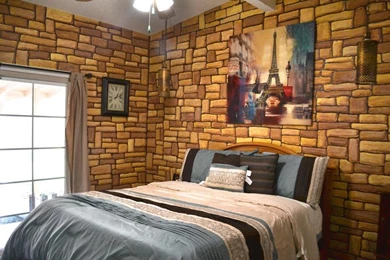 Ugly House Photos » Blog Archive » Faux Stone & Wood Wallpapers