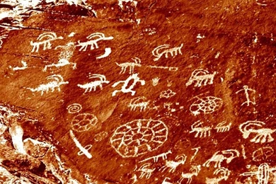 Download Wallpapers 1080x1920 Canyon, Stones, Wall, Drawings ...