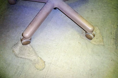 Asbestos Floor Tile Office Chair Wear Damage