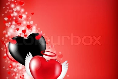 Heart Valentines Background, Vector Illustration