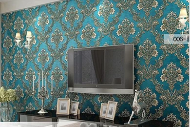 QZ 02 Luxurious European Style Damascus Wallpapers Living Room ...