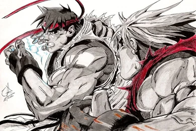 Street Fighter...Ryu Vs Ken By Elrick87 On DeviantArt