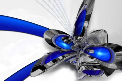 Chrome Flower Wallpapers   3D Wallpapers
