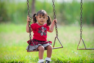 Download Wallpapers 1920x1080 Child, Girl, Swing, Mood Full HD ...